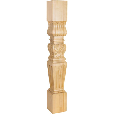 Acanthus Solid Wood Carved Furniture Post - Leg - 35-1/2"H x 5"D - image 1