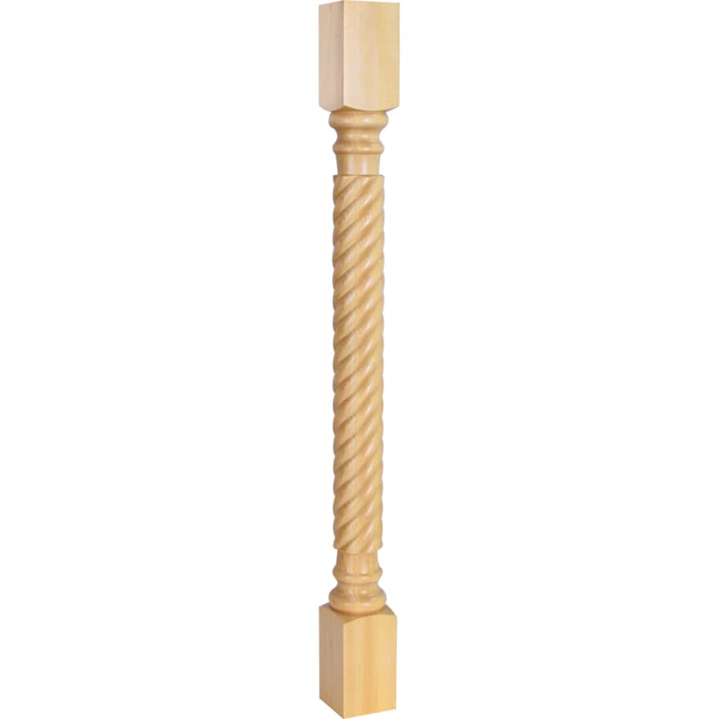 Solid Wood Furniture Woodworking Corner Post with Rope Styling, 35-1/2"H x 3"D - image 1