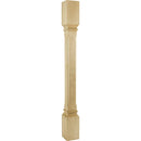 Solid Wood Carved Furniture Post with Fluted Edges - 35-1/2"H x 3-1/2"D - image 1