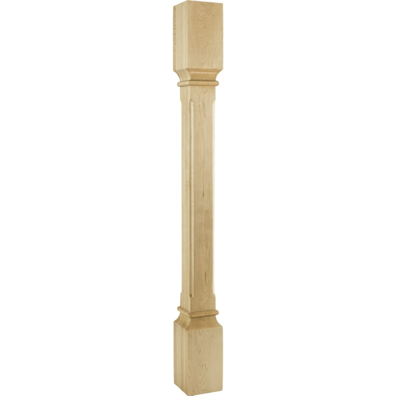 Solid Wood Carved Furniture Post with Fluted Edges - 35-1/2"H x 3-1/2"D - image 1