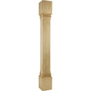 Fluted Edge Traditional Solid Wood Carved Furniture Post - 42"H x 5"D - image 1