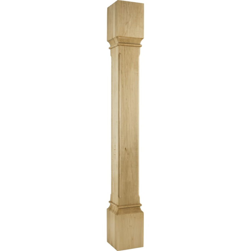Fluted Edge Traditional Solid Wood Carved Furniture Post - 42"H x 5"D - image 1