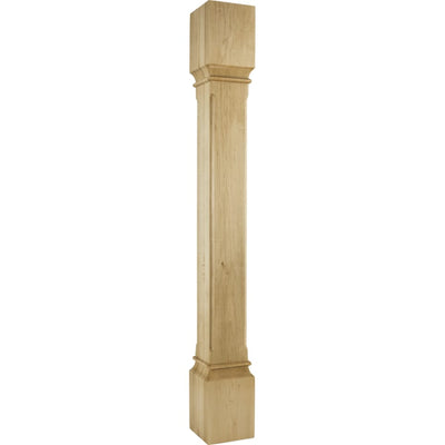 Fluted Edge Traditional Solid Wood Carved Furniture Post - 42"H x 5"D - image 1