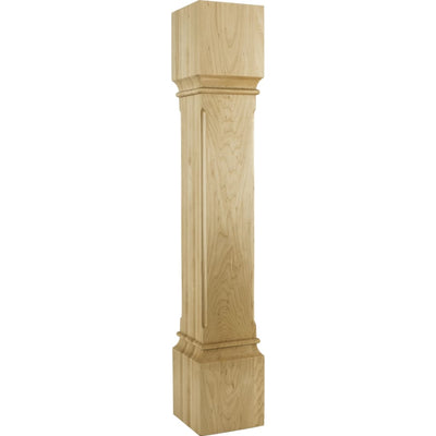 Fluted Edge Solid Wood Carved Furniture Woodworking Post - Leg - 35-1/2"H x 6"D - image 1