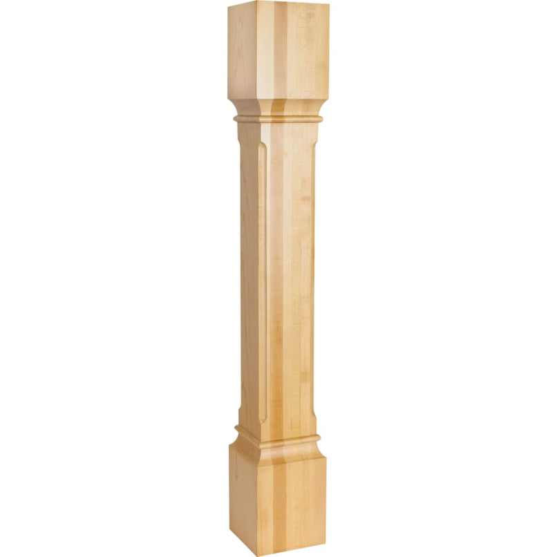 Solid Wood Carved Traditional Furniture Post with Fluted Edge Styling, 35-1/2"H x 5"D - image 1