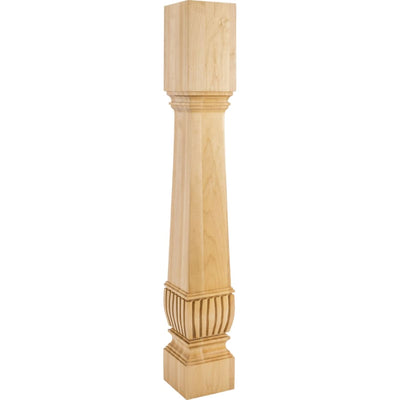 Arts and Crafts Solid Wood Carved Furniture Post - Leg - 35-1/2"H x 5"D - image 1