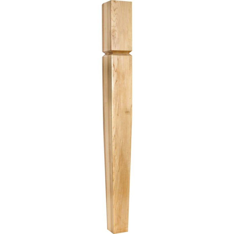 Arts and Crafts Solid Wood Carved Ogee Tapered Furniture Post - 35-1/2"H x 3-1/2"D - image 1