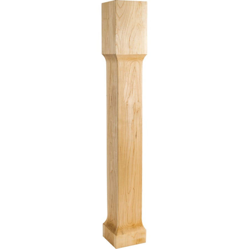 Recessed Square Solid Wood Carved Furniture Post - Leg - 35-1/2"H x 5"D - image 1
