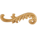 Paint Grade Pressed Wood Carved Acanthus Applique Onlay - Left Curve - 3-1/4"H x 10-1/2"W x 5/16"D - image 1