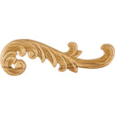 Paint Grade Pressed Wood Carved Acanthus Applique Onlay - Right Curve - 3-1/4"H x 10-1/2"W x 5/16"D - image 1