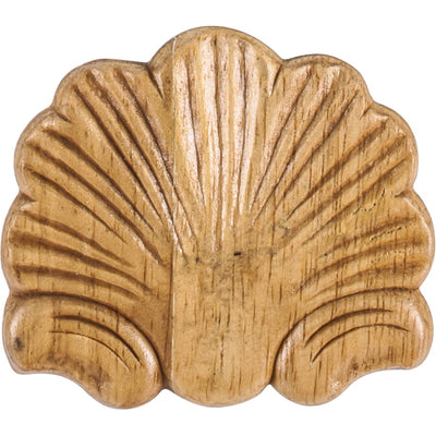 Paint Grade Pressed Wood Ocean Seashell Applique Onlay - 3"H x 3-1/4"W x 5/16"D - image 1