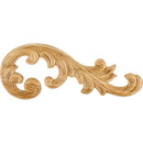 Paint Grade Pressed Wood Carved Acanthus Applique Onlay - Right Curve - 4-3/8"H x 10-5/8"W x 5/16"D - image 1