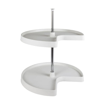 28 Inch Kidney Shaped Lazy Susan Two Shelf Set - image 1