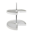 32 Inch Kidney Shaped 2 Shelf Lazy Susan Set with Adjustable 20.75-38 Inch Pole - image 1