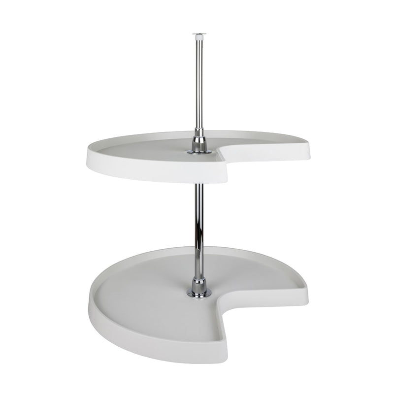 32 Inch Kidney Shaped Lazy Susan Three Shelf Set with Metal Hubs - image 1