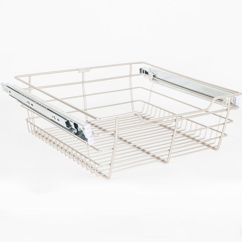 6" Tall Closet Pull Out Wire Basket with Full Extension Slides for 18"W x 14"D Closet Spaces or Cabinet - image 1