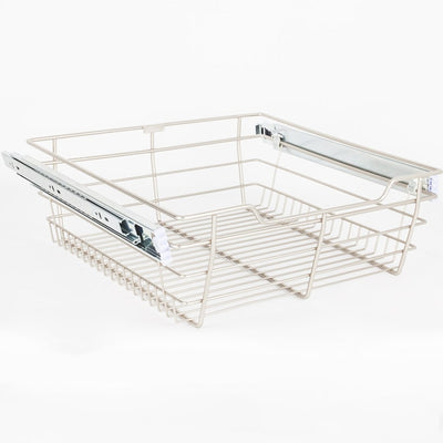 6" Tall Closet Pull Out Wire Basket with Full Extension Slides for 18"W x 14"D Closet Spaces or Cabinet - image 1