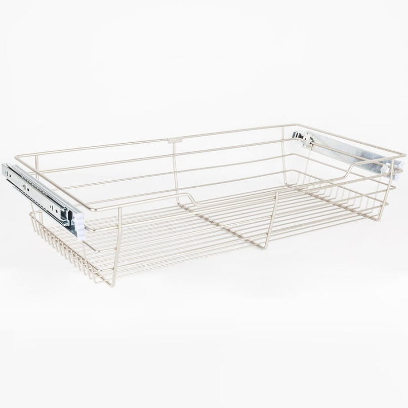 6" Tall Pull Out Wire Basket with Full Extension Slides for 24"W x 14"D Base Cabinet - image 1