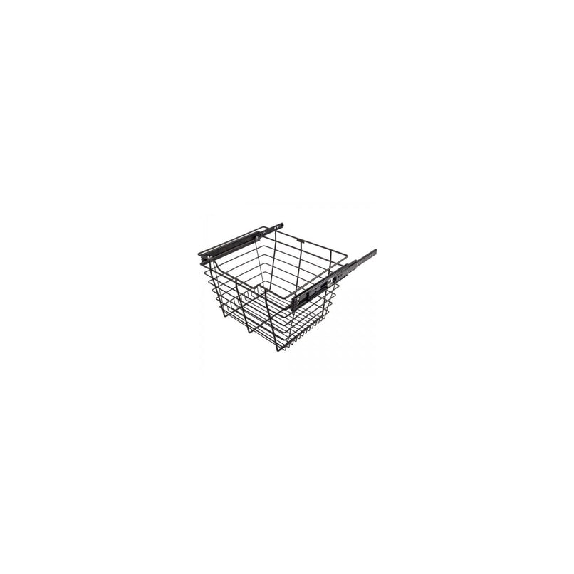 11" Tall Heavy Duty Pull Out Wire Closet Basket with Full Extension Slides for 24"W Closet Openings - image 1