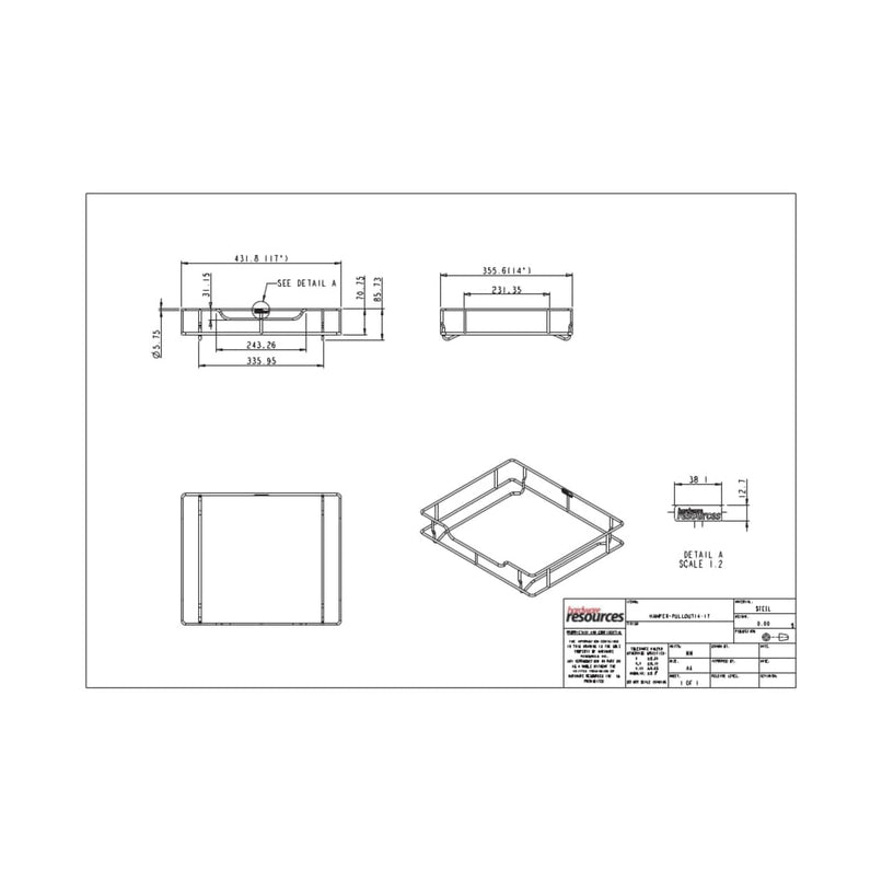 17 Inch Wide Top Mount Base Cabinet Pull Out Cloth Hamper - image 2