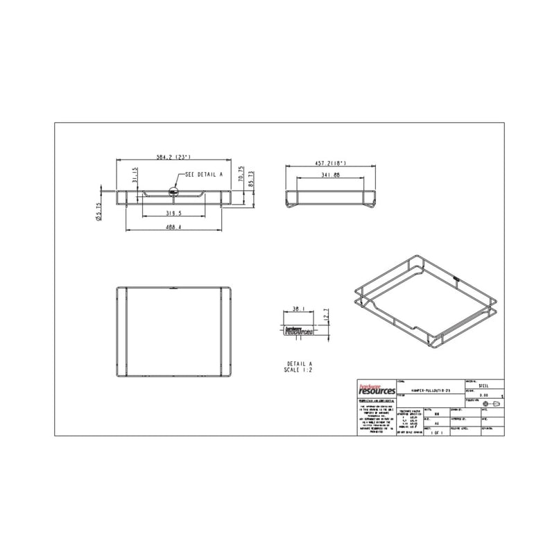 23 Inch Wide Top Mount Base Cabinet Pull Out Cloth Hamper - image 2
