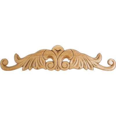 Pressed Wood Art Nouveau Carved Applique Onlay - 4-1/2"H x 20-1/4"W x 5/16"D - image 1