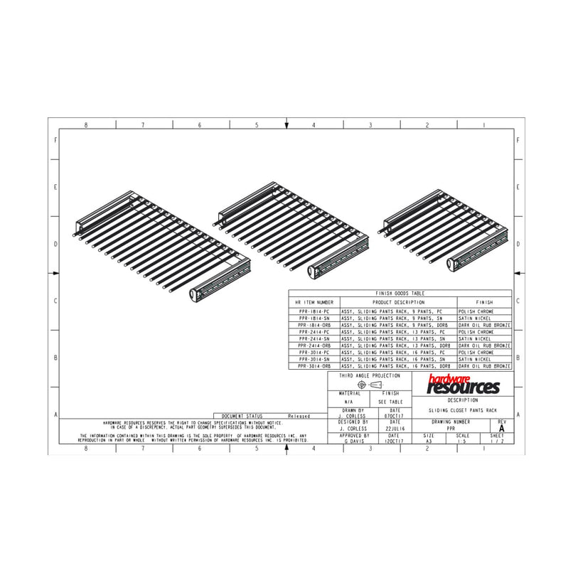 Closet System 18" Pant Rack for up to 9 Pairs of Pants - image 2