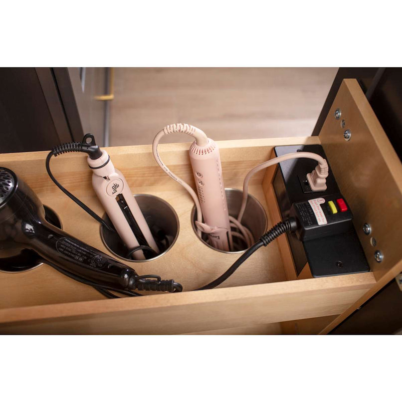 Powered Organizer 8" Wide Plug-In No Wiggle Bathroom Vanity Pull Out Organizer for 12" Standard Door/Drawer Base Cabinet - image 3