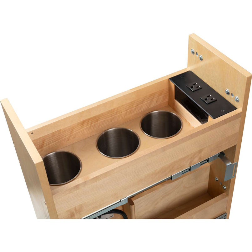 Powered Organizer 8" Wide Plug-In No Wiggle Bathroom Vanity Pull Out Organizer for 12" Standard Door/Drawer Base Cabinet - image 5