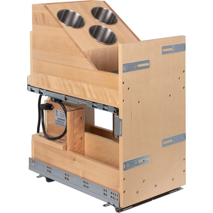 Powered Organizer 11" Wide Plug-In No Wiggle Bathroom Vanity Pull Out Organizer for 15" Standard Full Height Base Cabinet - image 3