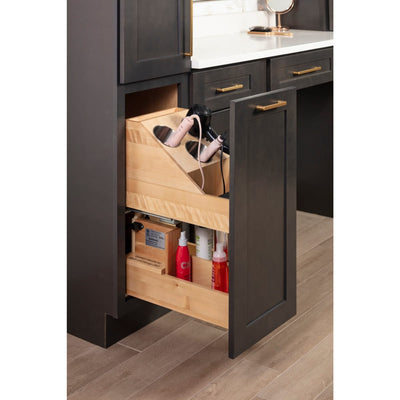 Powered Organizer 11" Wide Plug-In No Wiggle Bathroom Vanity Pull Out Organizer for 15" Standard Full Height Base Cabinet - image 1
