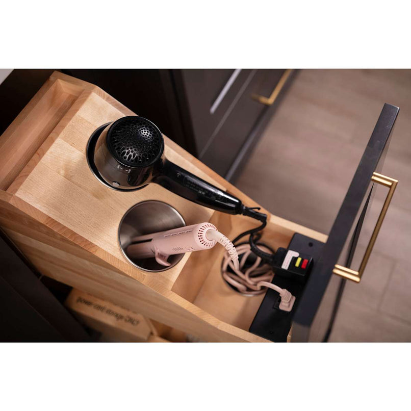 Powered Organizer 8" Wide Plug-In No Wiggle Bathroom Vanity Pull Out Organizer for 12" Standard Full Height Base Cabinet - image 3