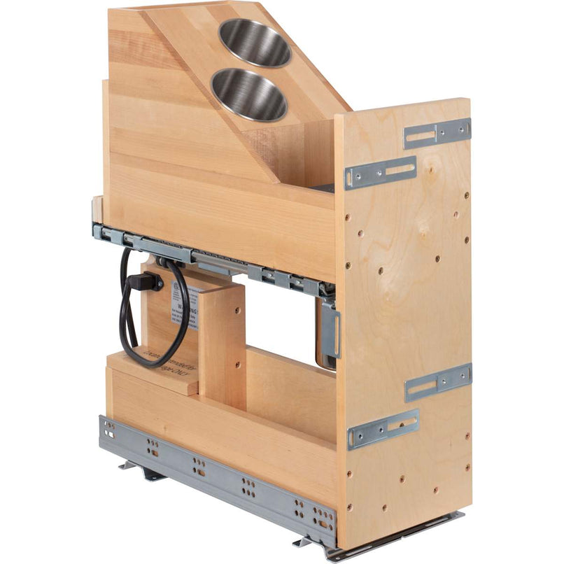 Powered Organizer 8" Wide Plug-In No Wiggle Bathroom Vanity Pull Out Organizer for 12" Standard Full Height Base Cabinet - image 4