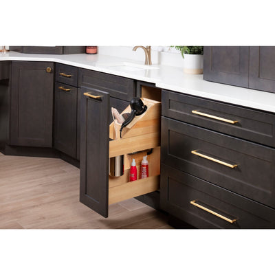 Powered Organizer 8" Wide Plug-In No Wiggle Bathroom Vanity Pull Out Organizer for 12" Standard Full Height Base Cabinet - image 1