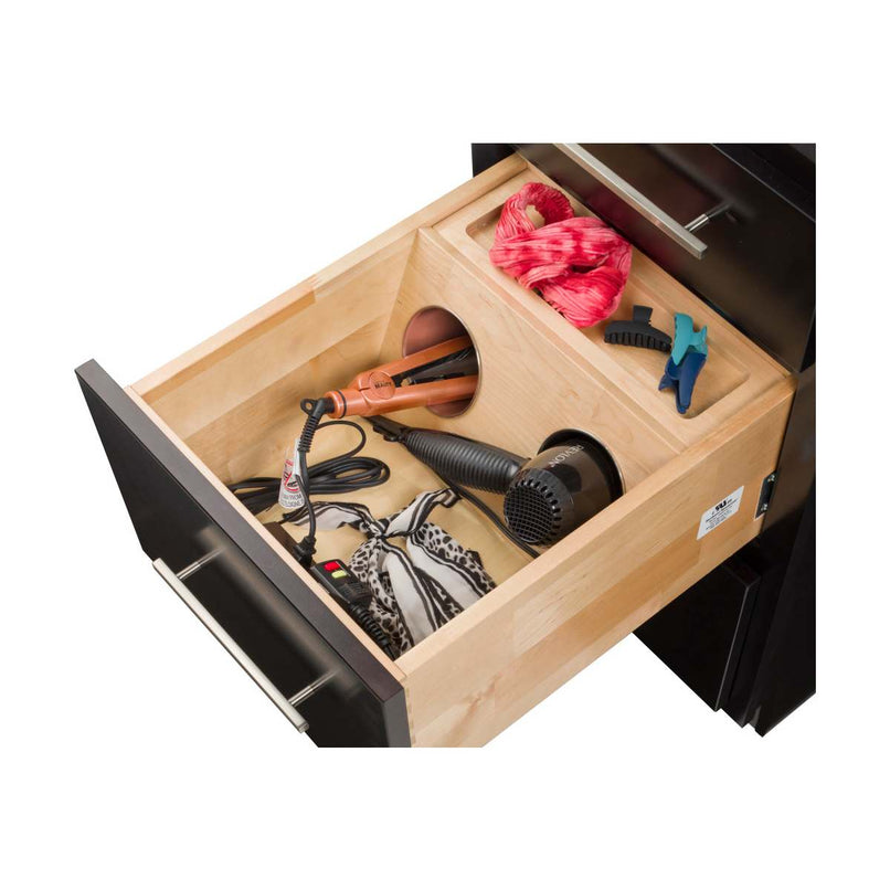 15" Wide Powered Bathroom Vanity Drawer with Outlet for 15-18" Drawers - image 5