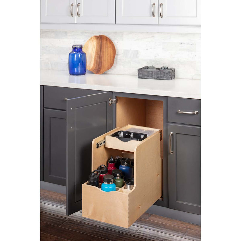 15" Wood Kitchen Cabinet Rollout Bottle Drawer for 18" Cabinets with Extra Top Shelf - image 3