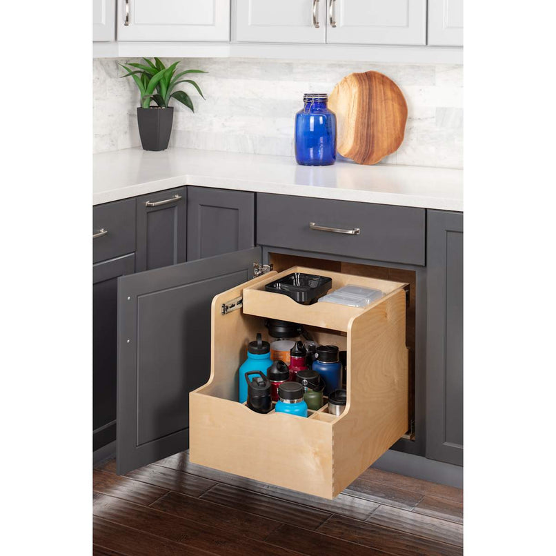 21" Wood Kitchen Cabinet Rollout Double Bottle Drawer for 24" Cabinets - image 3
