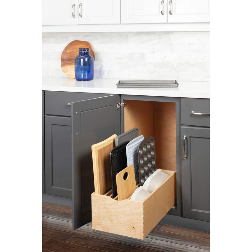 15" Wood Kitchen Cabinet Rollout Single Cookware Drawer for 18" Cabinets - image 2