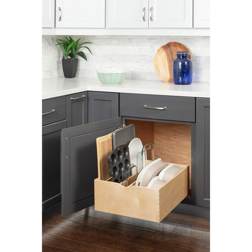 21" Wood Kitchen Cabinet Rollout Single Cookware Drawer for 24" Cabinets - image 2