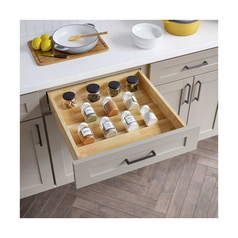Birch Wood 24" Wide Drop In Spice Tray Drawer Insert - image 5