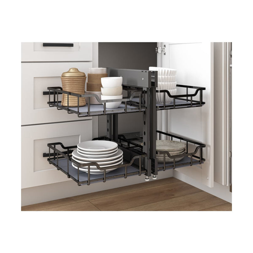 Storage With Style - Two Tier 4 Basket Blind Corner Cabinet Organizer - For 45" Blind Corner Cabinets - image 8
