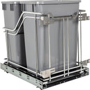 Storage with Style Bottom Mount 15"W Double 35 Qt / 8.75 Gallon Pull Out Trash Can System with Full Extension and Soft Close Slides - Bins / Cans Included - image 1