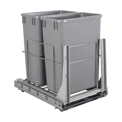 EMBM Series Bottom Mount Double Bin Trash Can Pull Out with Soft-Close Slides - 35 Quart Capacity - image 1