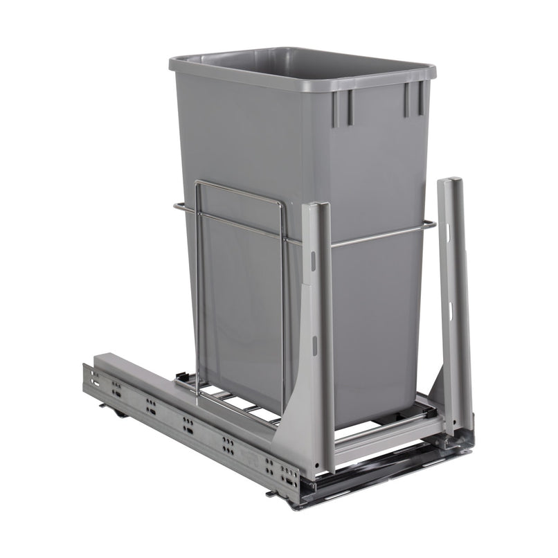 EMBM Series Bottom Mount 35 Qt Single Bin Trash Can Pull Out with Soft-Close Slides for 15" Base Cabinets - image 1