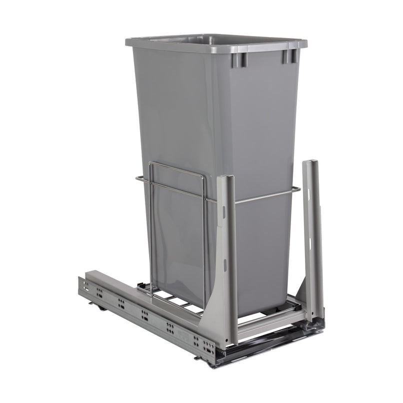 EMBM Series Bottom Mount Single Bin Trash Can Pull Out with Soft-Close Slides - 50 Quart Capacity - image 1