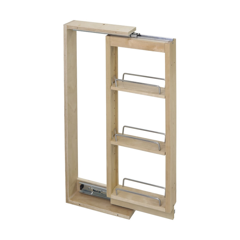 30 Inch Tall 3 Inch Wide Upper Wall Cabinet Pull Out Spice Drawer Rack with Adjustable Shelves and Full Extension Ball Bearing Slides - image 1