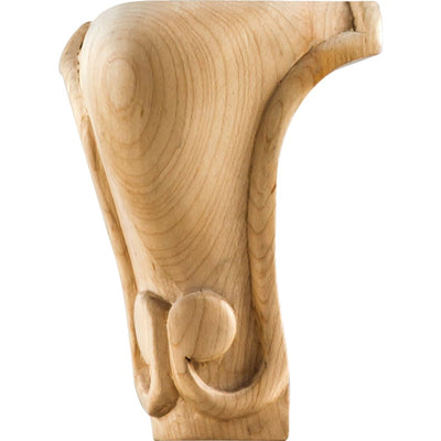 Unfinished Solid Wood Traditional Queen Anne Carved Furniture Cabinet Leg - 5"H x 3-1/2"W x 3-1/2"D - FINAL SALE - image 1