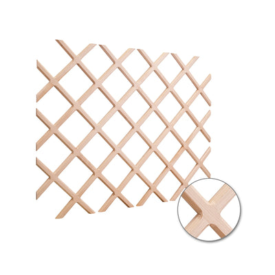 Solid Wood 36"W x 48"H Wine Lattice Storage Rack with Beveled Joints - Ready to Paint or Stain - Trim to Size - image 1