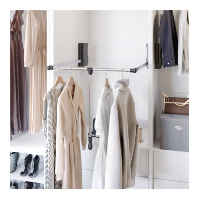 Expandable 25-1/2" to 35" Wardrobe Lift Pull Down Powder Coated Closet Clothes Rod - 45 Lb Capacity - image 1