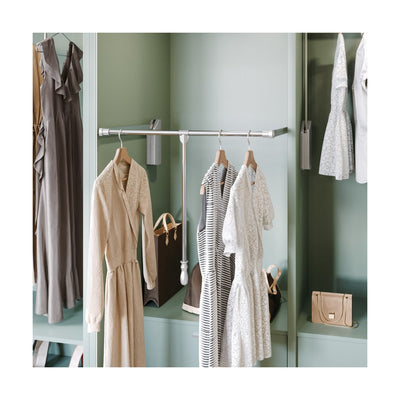 Adjustable 33-48" Wide Pull Down Soft Close Closet Clothes Wardrobe Lift Garment Rod with Handle - 45 Lb Capacity - image 1